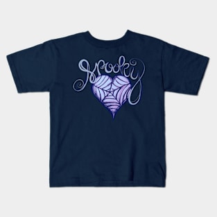 Spooky Spider Web Heart Kids T-Shirt